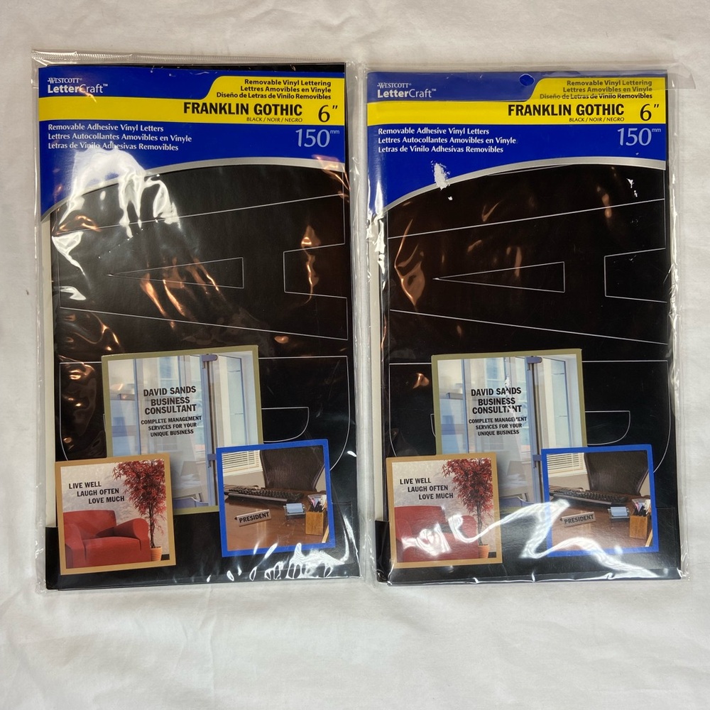 Removable Vinyl Letters - Westcott Letter Craft 6” Franklin Gothic Black NEW
